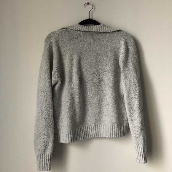 Grey long sleeve quarter zip sweater - Picture 2 of 2